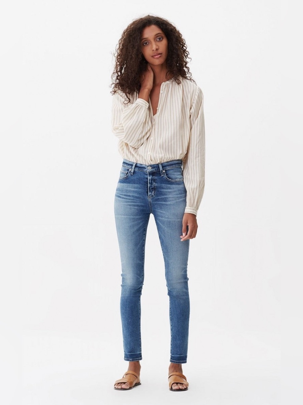 Citizens of Humanity Harlow High Rise Slim Ankle Jeans Light Wash Size 24 USA